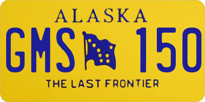 AK license plate GMS150