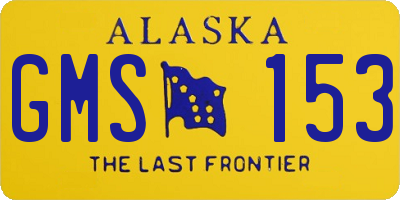 AK license plate GMS153