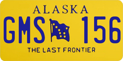 AK license plate GMS156