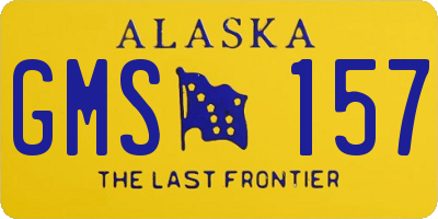 AK license plate GMS157