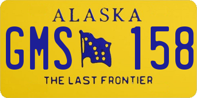 AK license plate GMS158