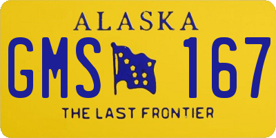 AK license plate GMS167