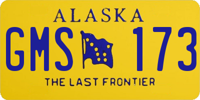 AK license plate GMS173