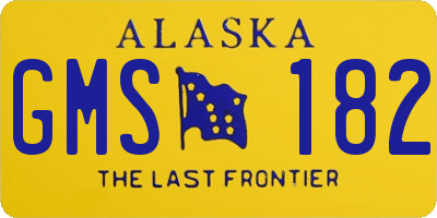 AK license plate GMS182
