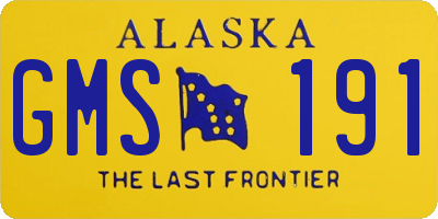 AK license plate GMS191