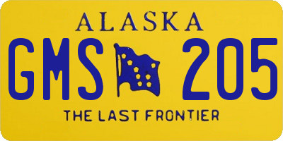 AK license plate GMS205