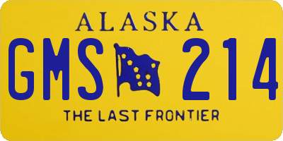 AK license plate GMS214