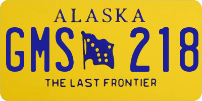 AK license plate GMS218