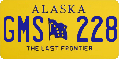 AK license plate GMS228