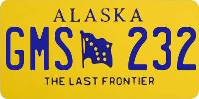 AK license plate GMS232