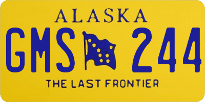 AK license plate GMS244