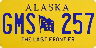 AK license plate GMS257