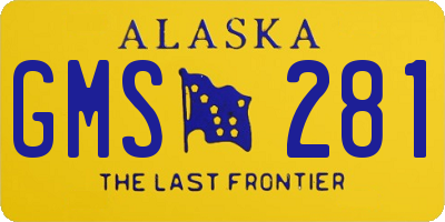 AK license plate GMS281