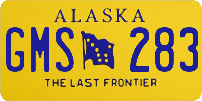 AK license plate GMS283