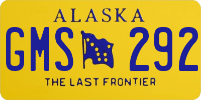 AK license plate GMS292