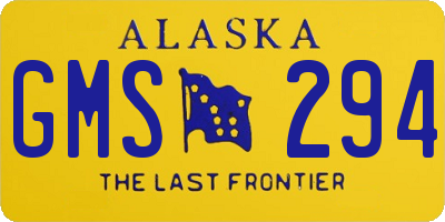 AK license plate GMS294