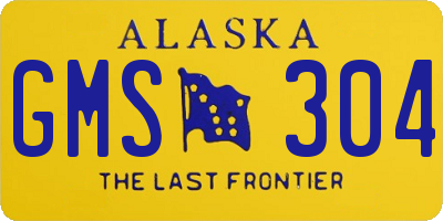 AK license plate GMS304