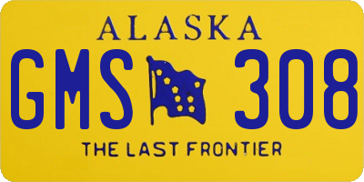 AK license plate GMS308