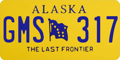 AK license plate GMS317