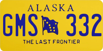 AK license plate GMS332