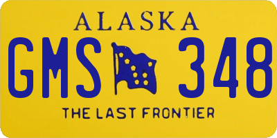 AK license plate GMS348