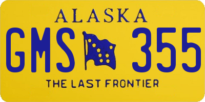 AK license plate GMS355