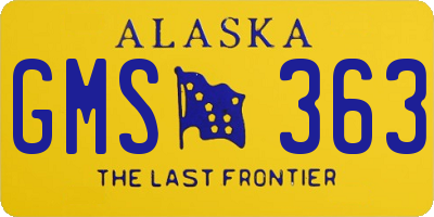 AK license plate GMS363