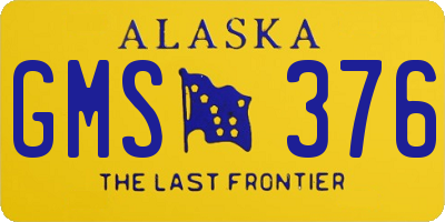 AK license plate GMS376