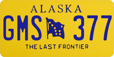 AK license plate GMS377