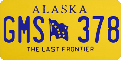 AK license plate GMS378