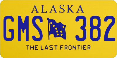 AK license plate GMS382