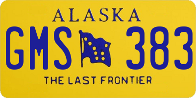 AK license plate GMS383