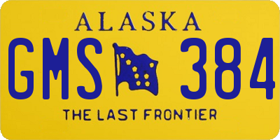 AK license plate GMS384