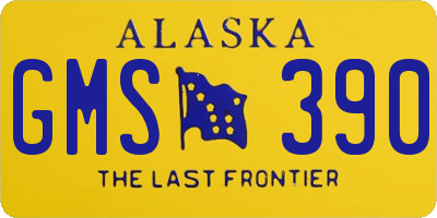 AK license plate GMS390