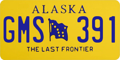AK license plate GMS391