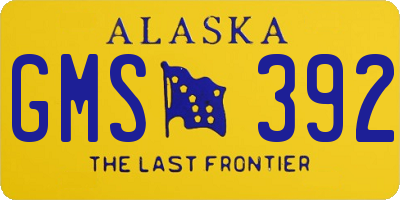 AK license plate GMS392