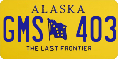 AK license plate GMS403