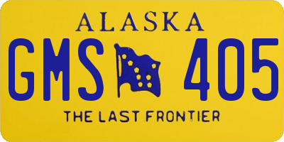 AK license plate GMS405