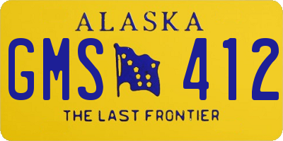 AK license plate GMS412