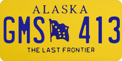 AK license plate GMS413