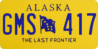 AK license plate GMS417