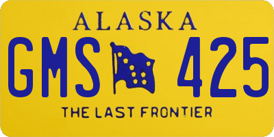 AK license plate GMS425