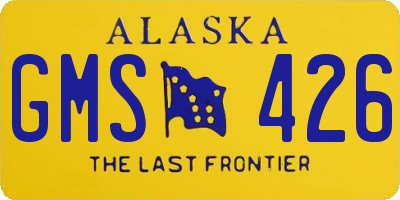 AK license plate GMS426