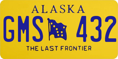 AK license plate GMS432