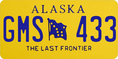 AK license plate GMS433