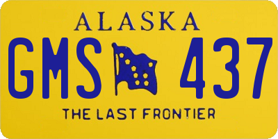 AK license plate GMS437