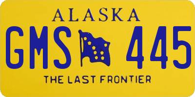 AK license plate GMS445