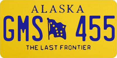 AK license plate GMS455
