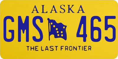AK license plate GMS465