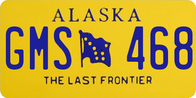 AK license plate GMS468